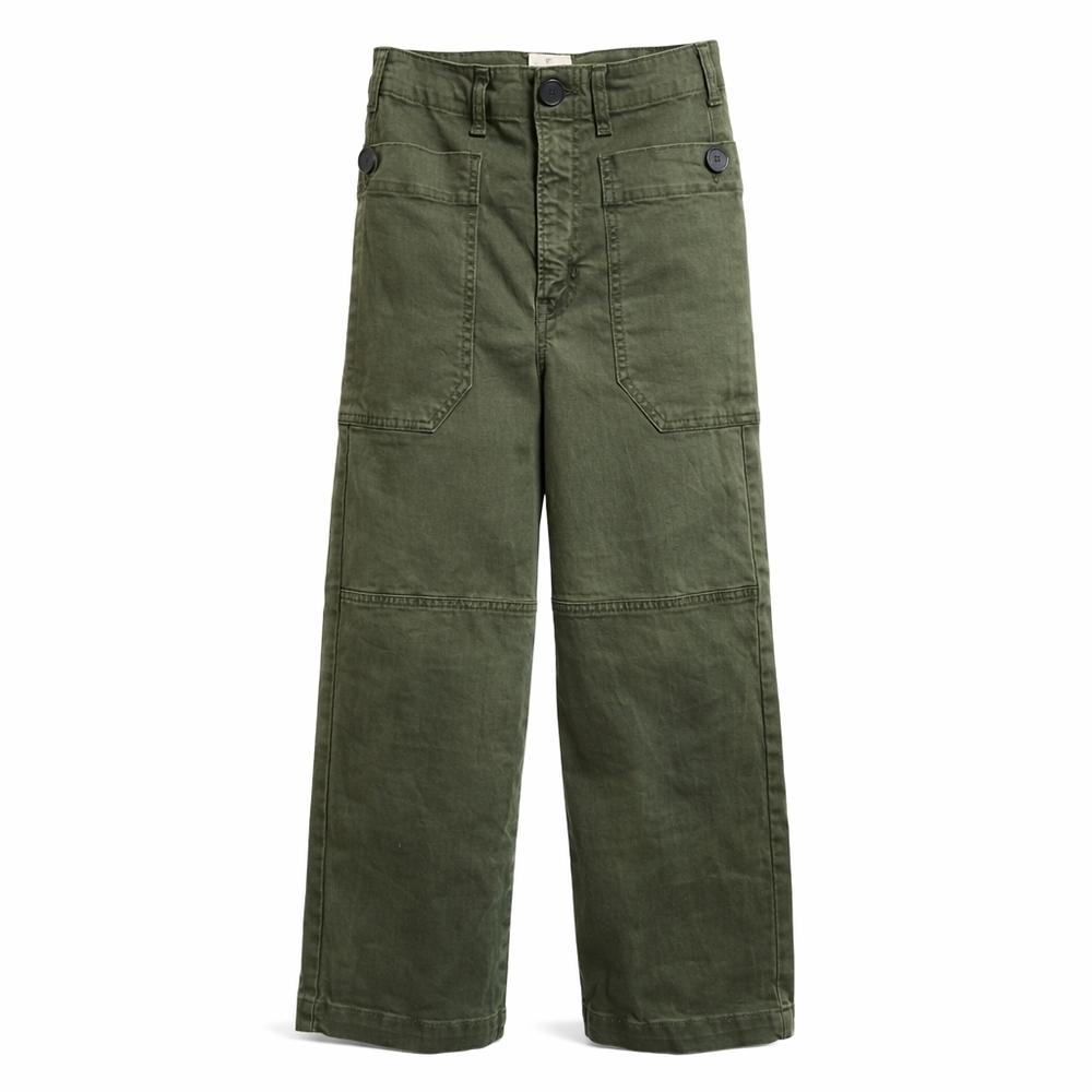 Frame Women Utility Cargo Pants Khaki Wide Leg High Rise Stretch Size 23